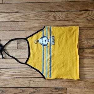 Forever21 Peanuts Yellow Graphic Halter Crop Top